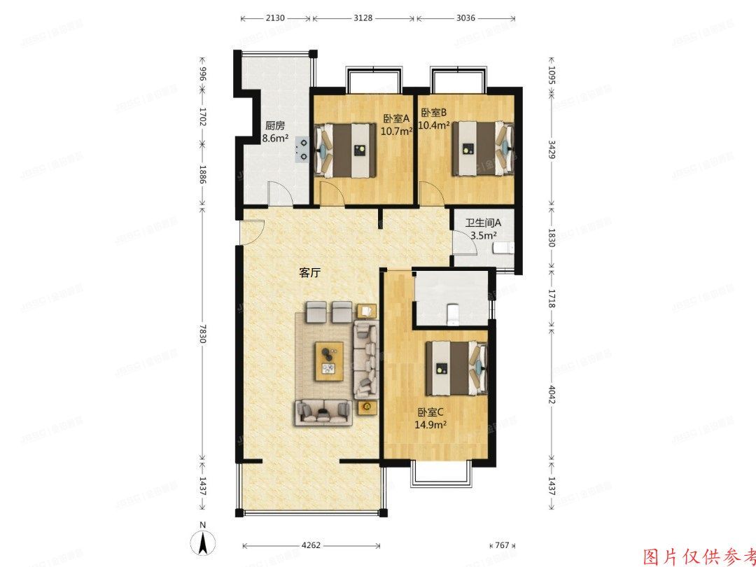 海淀区 润千秋佳苑6号楼1层2单元101
