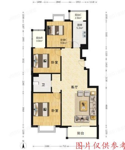 房山区-长阳 碧桂园52号楼8层5单元802号