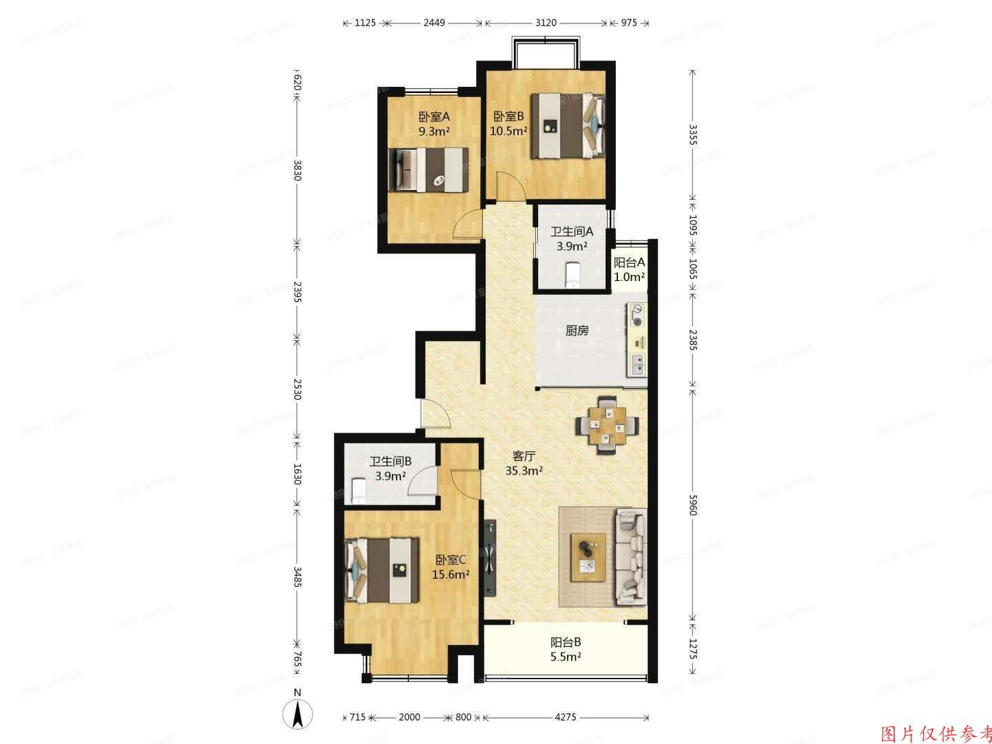 大兴区 兴华园40号楼3层2单元301（彩虹新城）