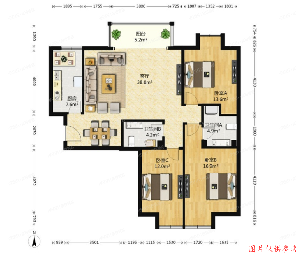 石景山区 玉泉西里二区2号楼7层3单元0703（远洋山水）