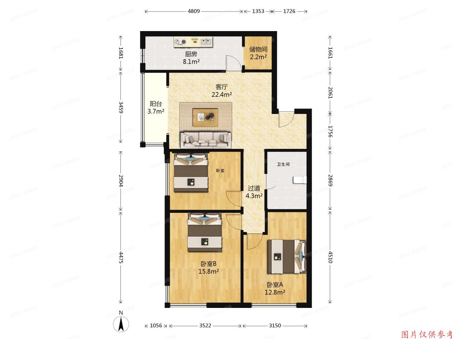 顺义区 绿港家园五区4号楼11层1105号