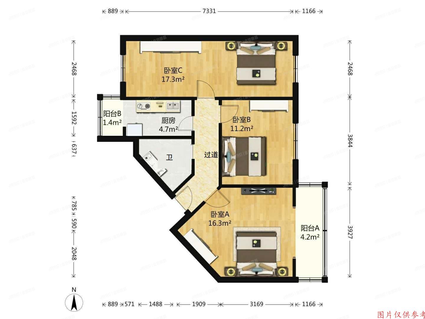朝阳区 北苑路5号1号楼2层4门201号（黄金苑）