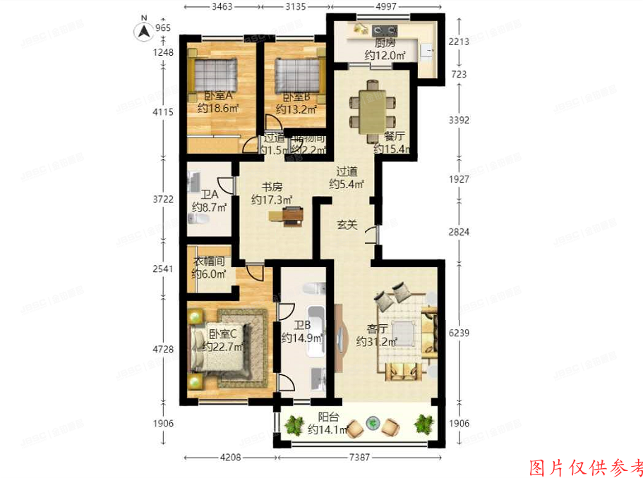 海淀区 如缘居北里8号楼2单元602室（如园）