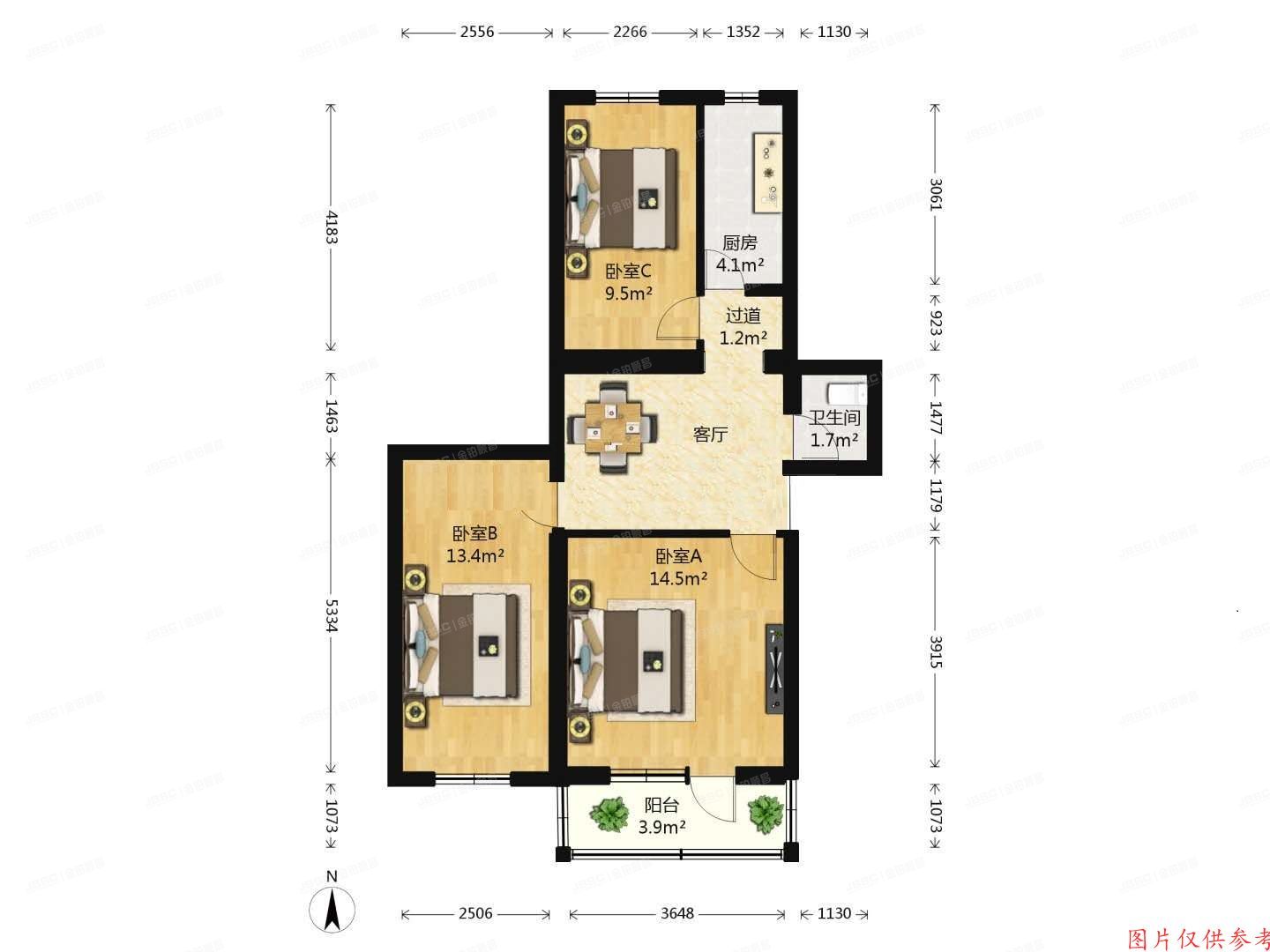 丰台区 洋桥北里31号楼2层7单元201室