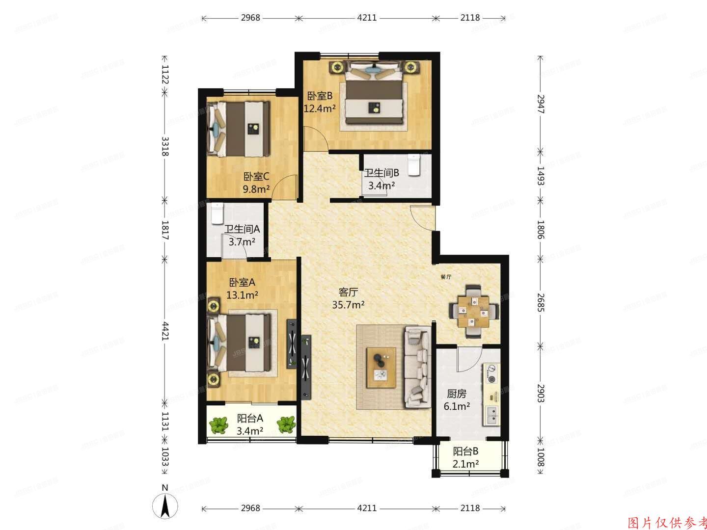 昌平区 北七家北亚花园4号楼5层G单元9D