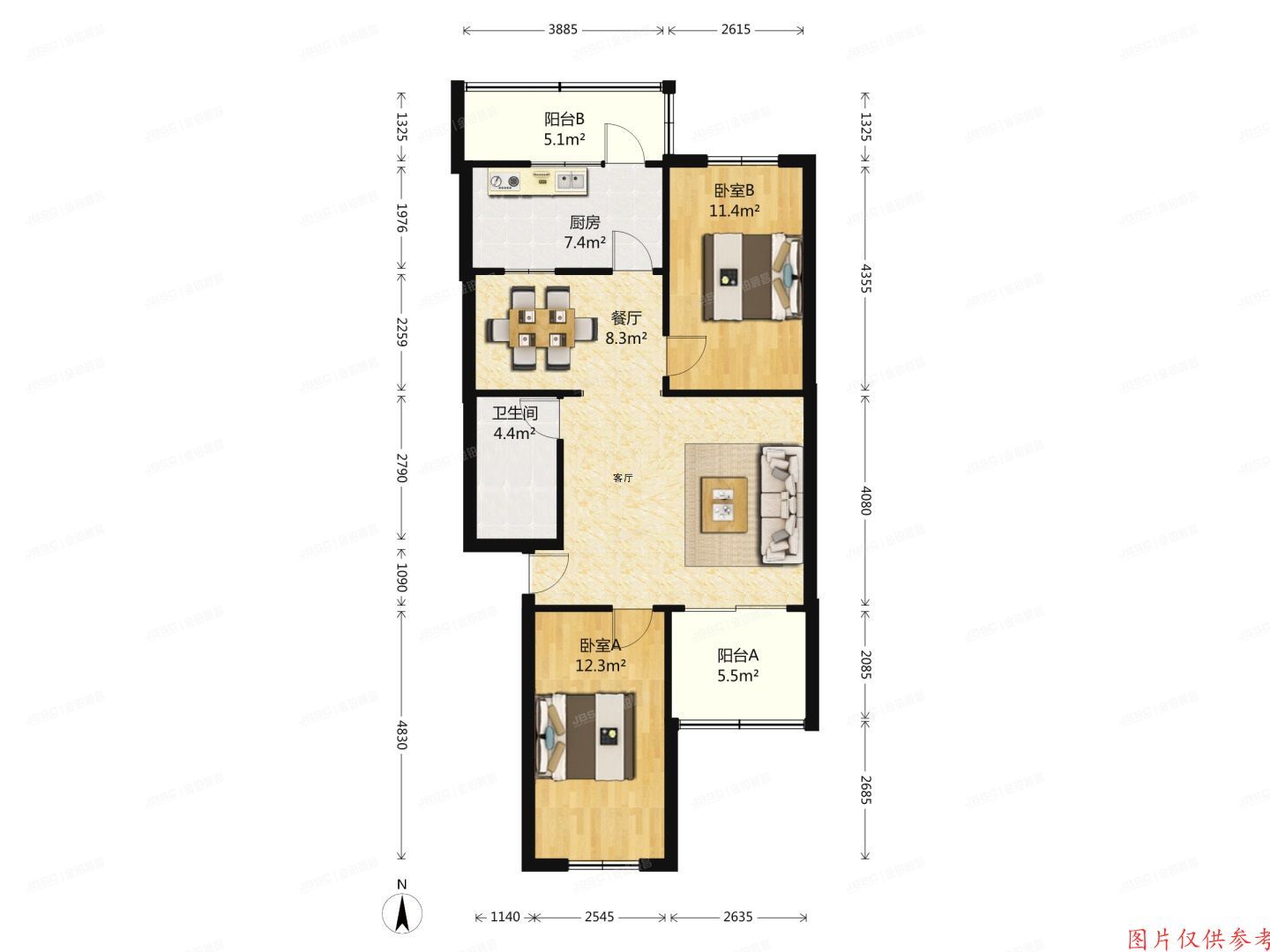 通州区 新华西街15号院3号楼1层711 房改房