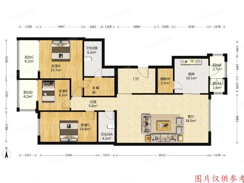 西城区  真武庙路二条10号楼12层8单元1501、1503（金融世家）