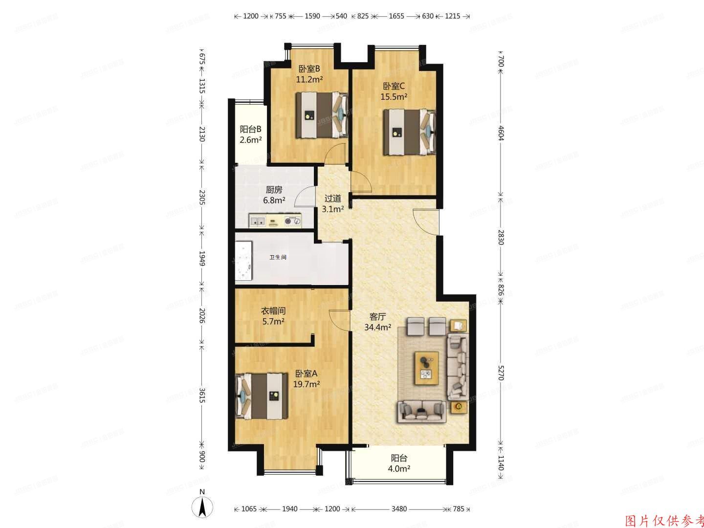 丰台区  顺三条21号3号楼5层3单元502（嘉业大厦）