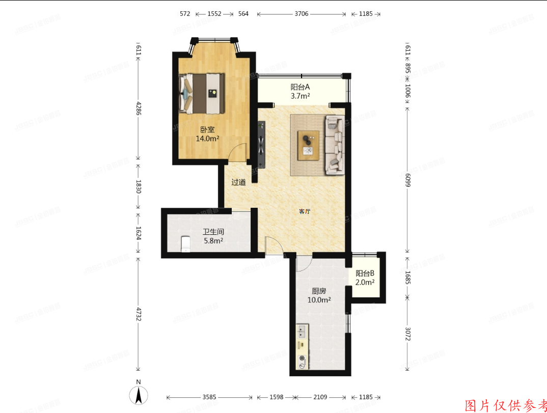 门头沟区 新桥家园1号楼15层15A西