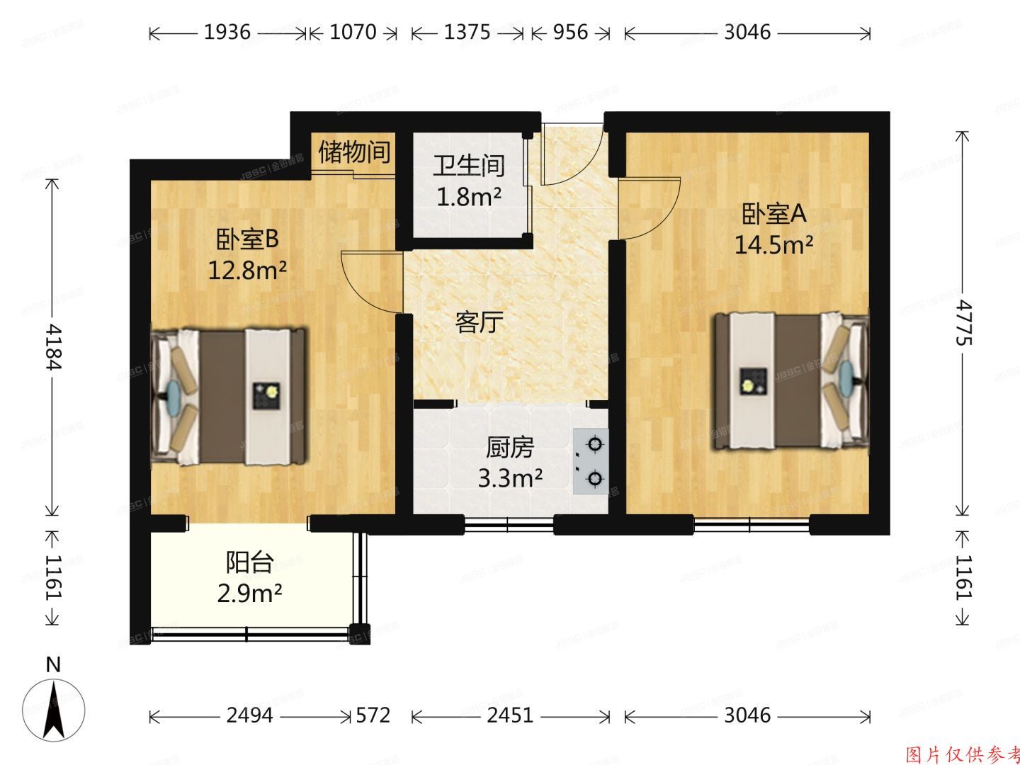 大兴区 团河苑东区7号楼3层1单元303