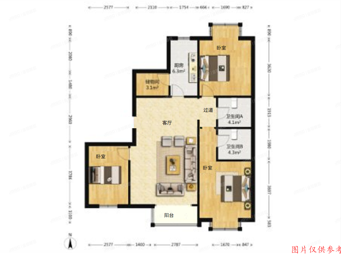 大兴区-旧宫镇 润星家园20号楼2单元202