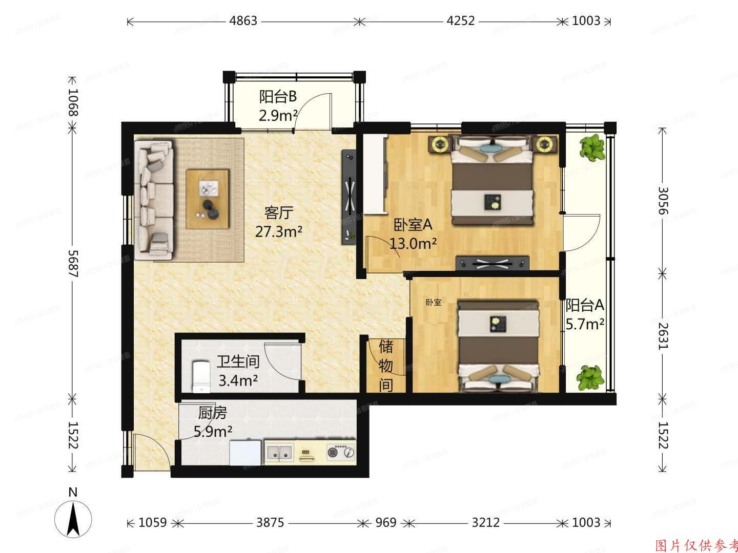丰台区 芳古园一区1号楼3层2单元306