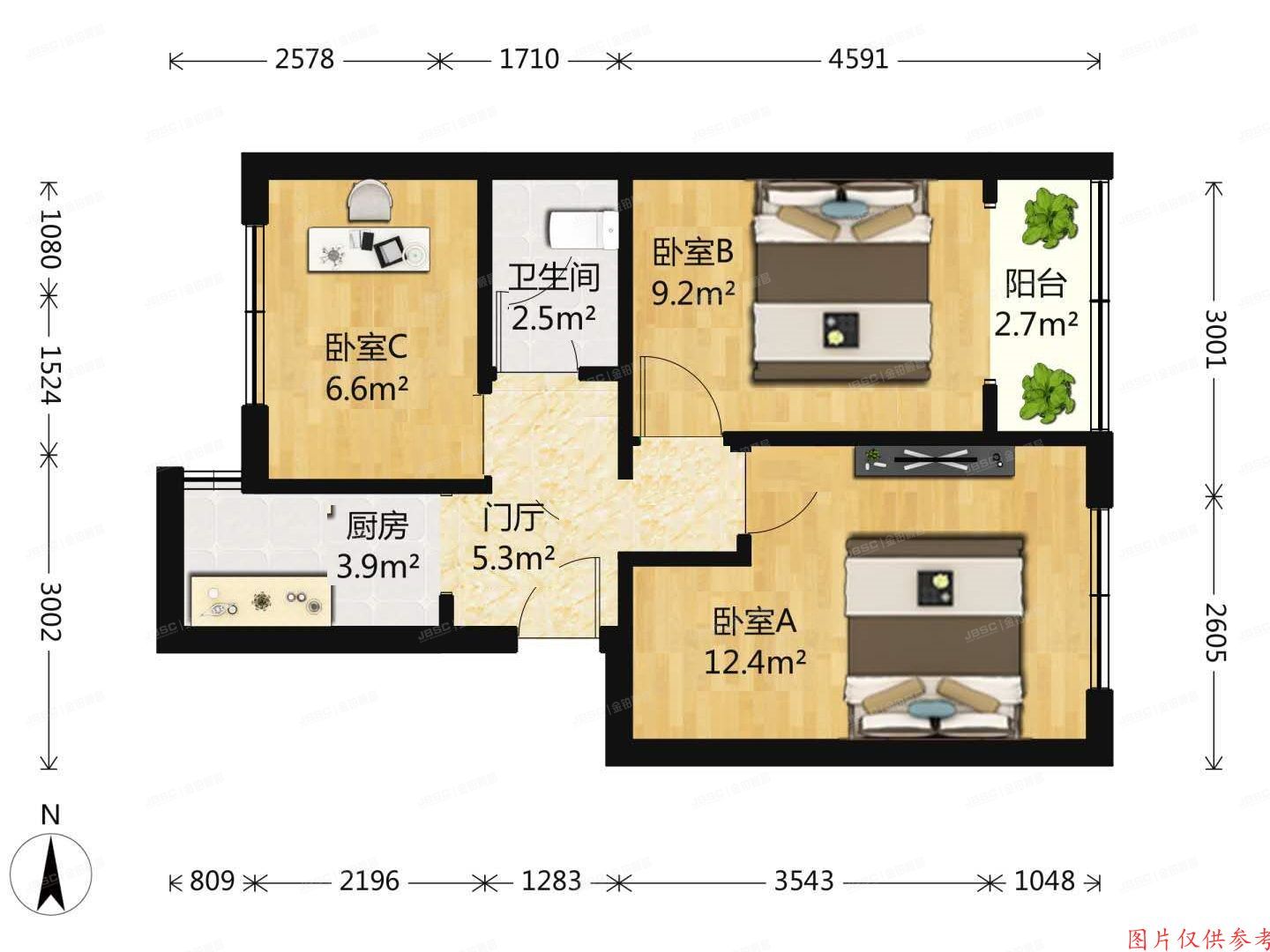 丰台区 芳星园三区1号楼2层5单元202号