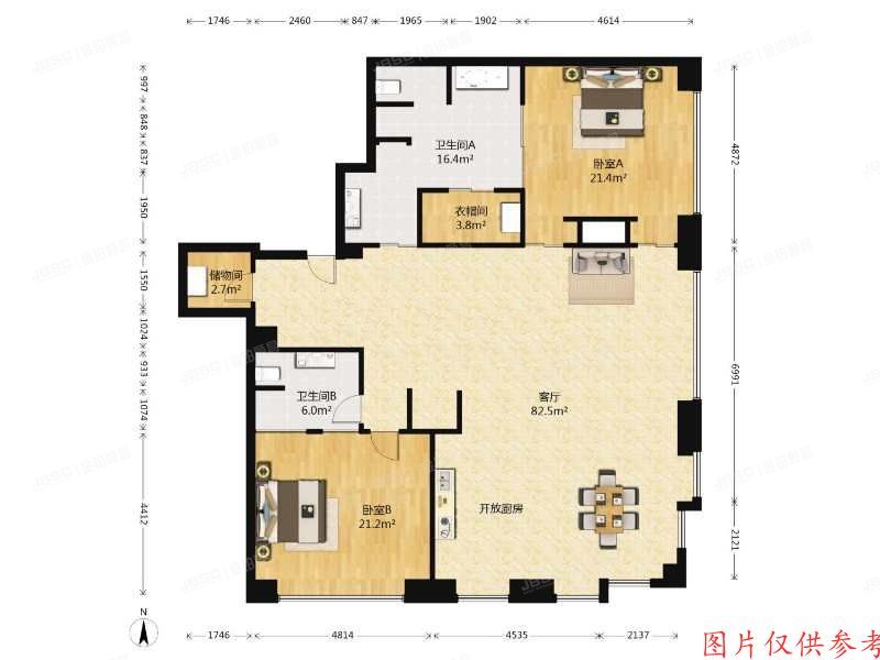 朝阳区 建国门外大街2号院1号楼14层1703室（北京银泰中心）公寓