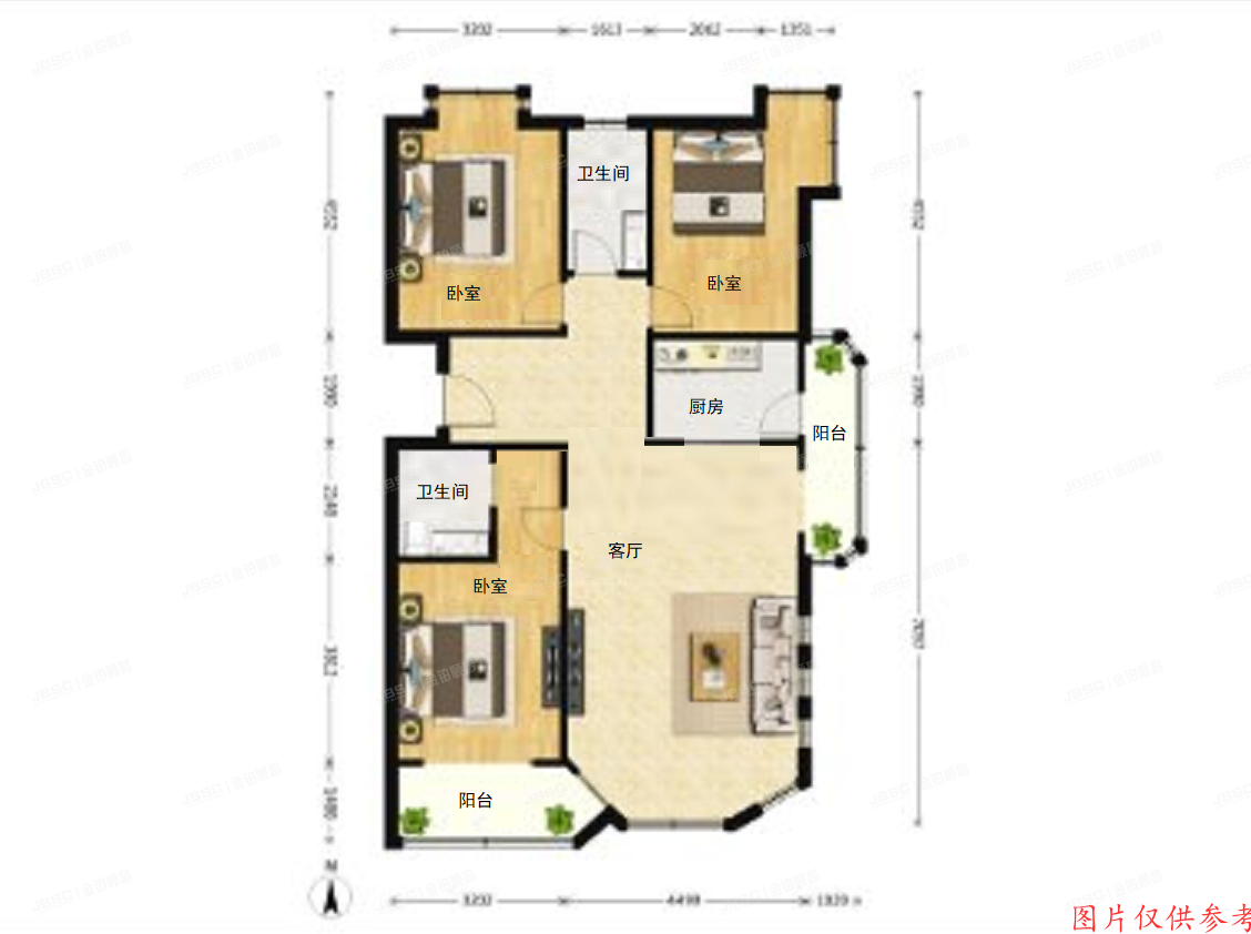 大兴区 兴涛园34号楼6层1单元601室
