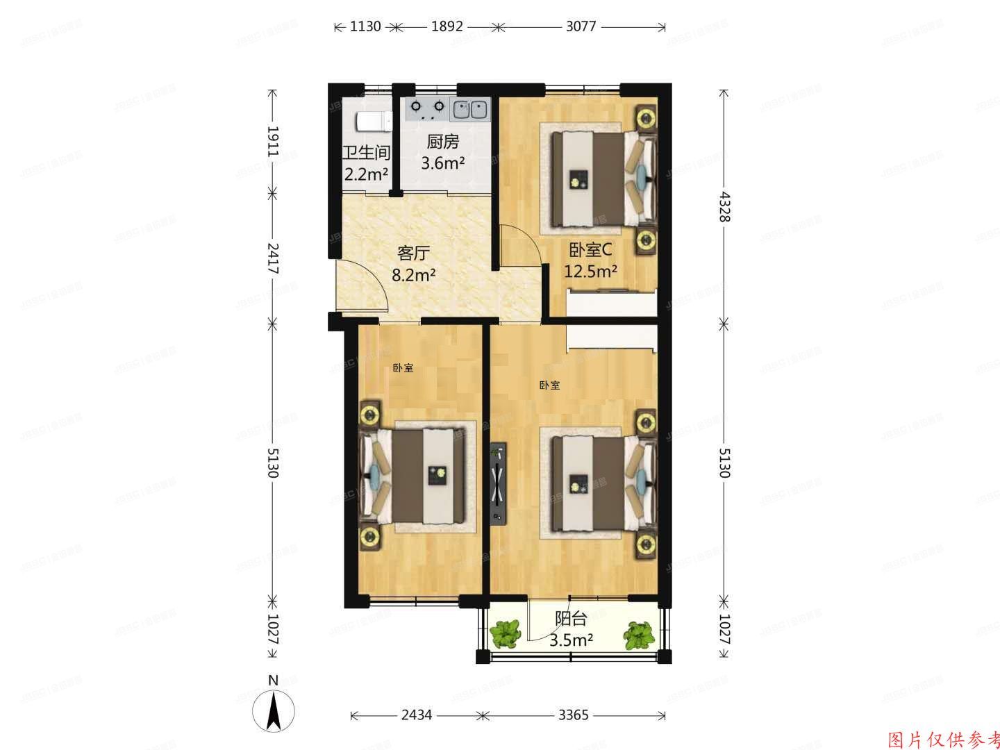 昌平区  昌平镇东关南里小区21号楼5单元6层16号