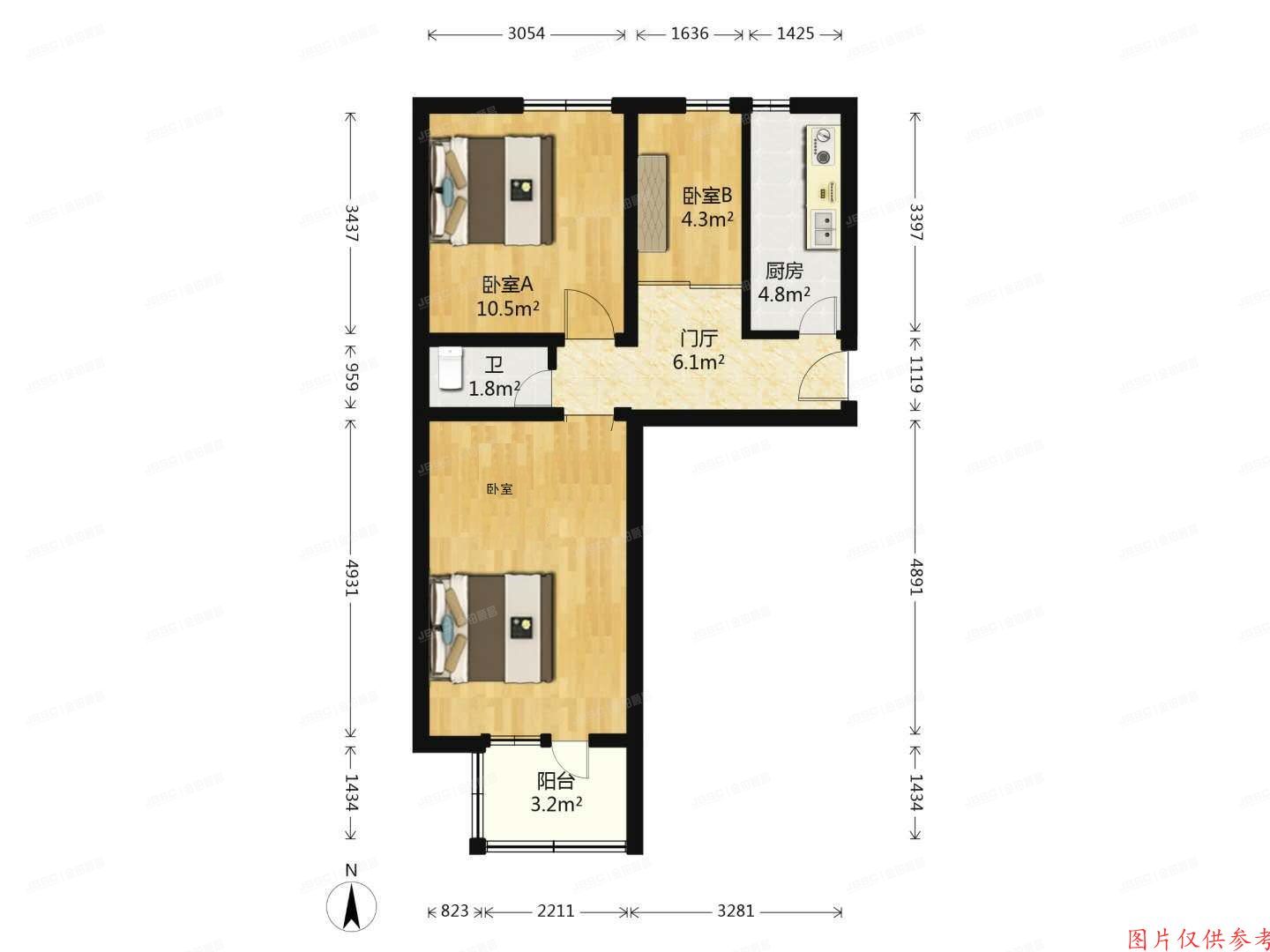 昌平区-回龙观镇 建材城西路85号院3号楼3层2单元3号