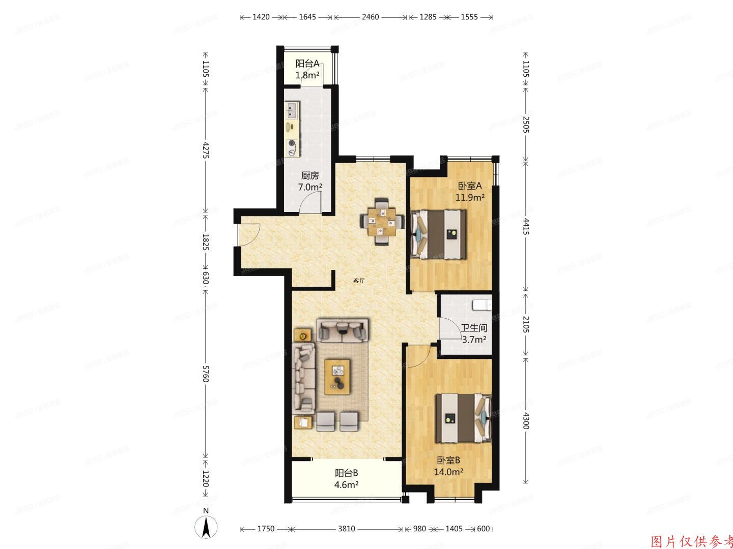 朝阳区 北苑路86号院215号楼8单元701（嘉铭桐城）
