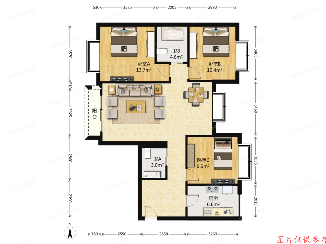 丰台区 梅市口路15号院4号楼2单元604号（西府景园）