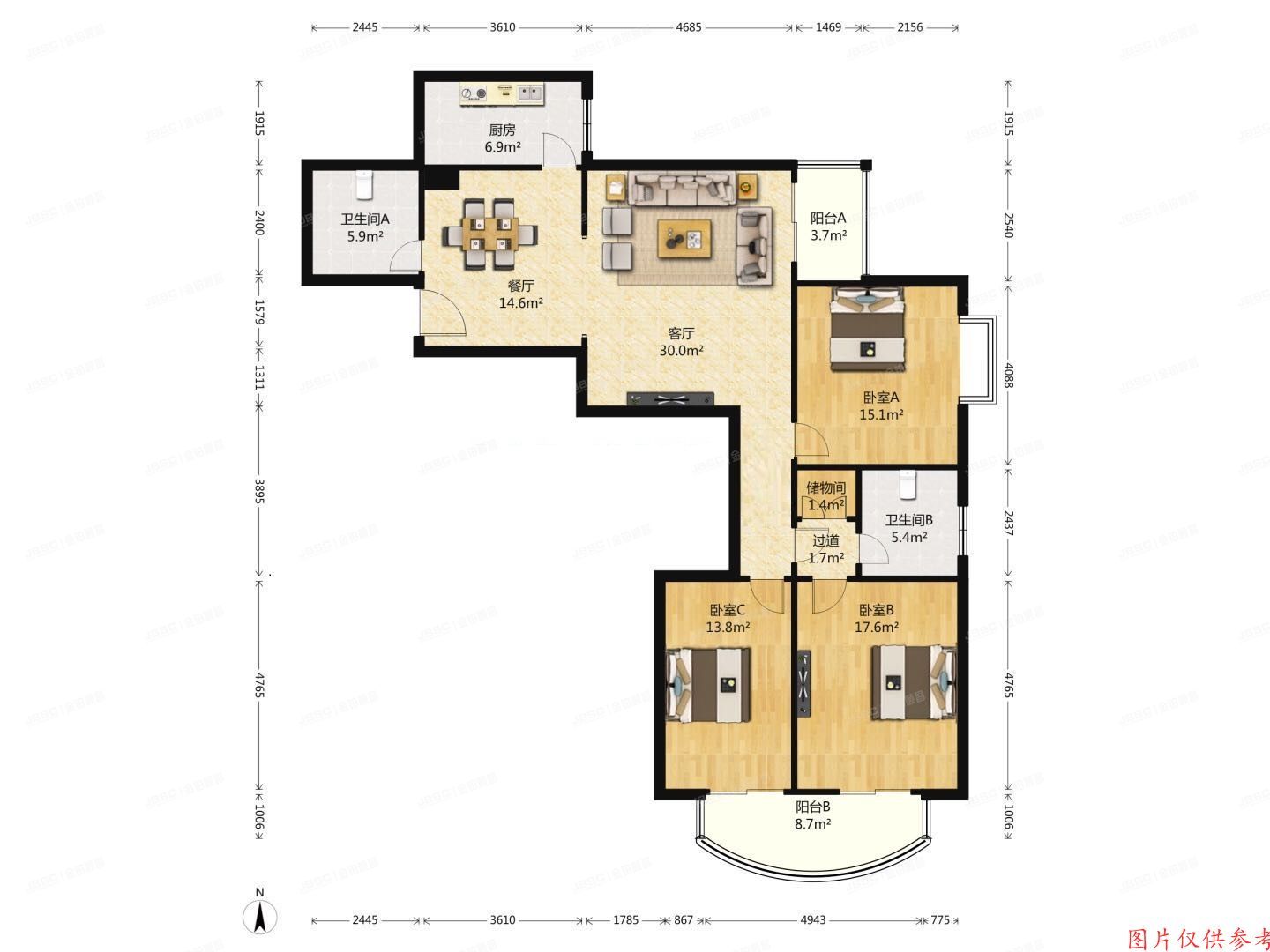 朝阳区  华威里1号楼3层3F（翌景嘉园）