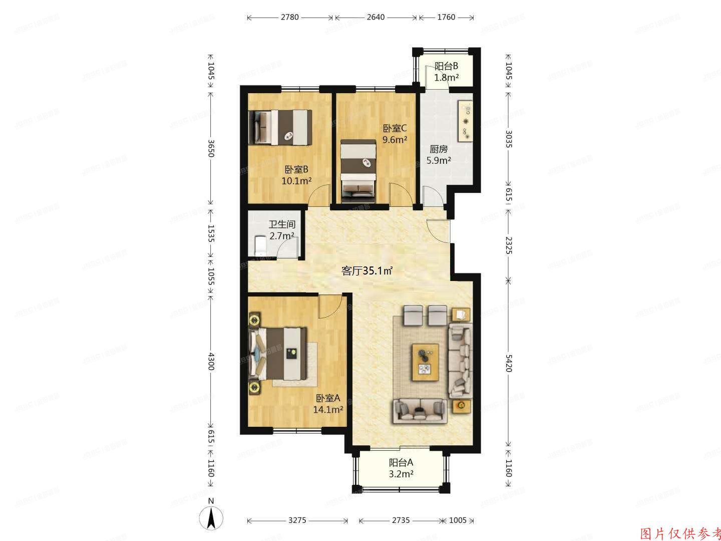 大兴区 御园A区7号楼9层3单元902