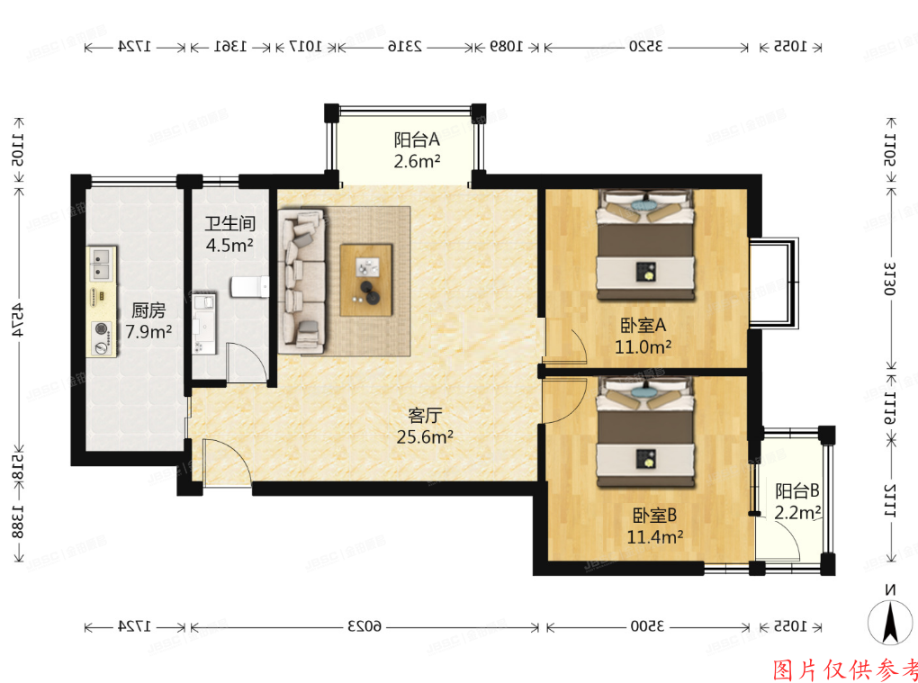 大兴区 兴华南里33号楼14层1401号（兴政家园）