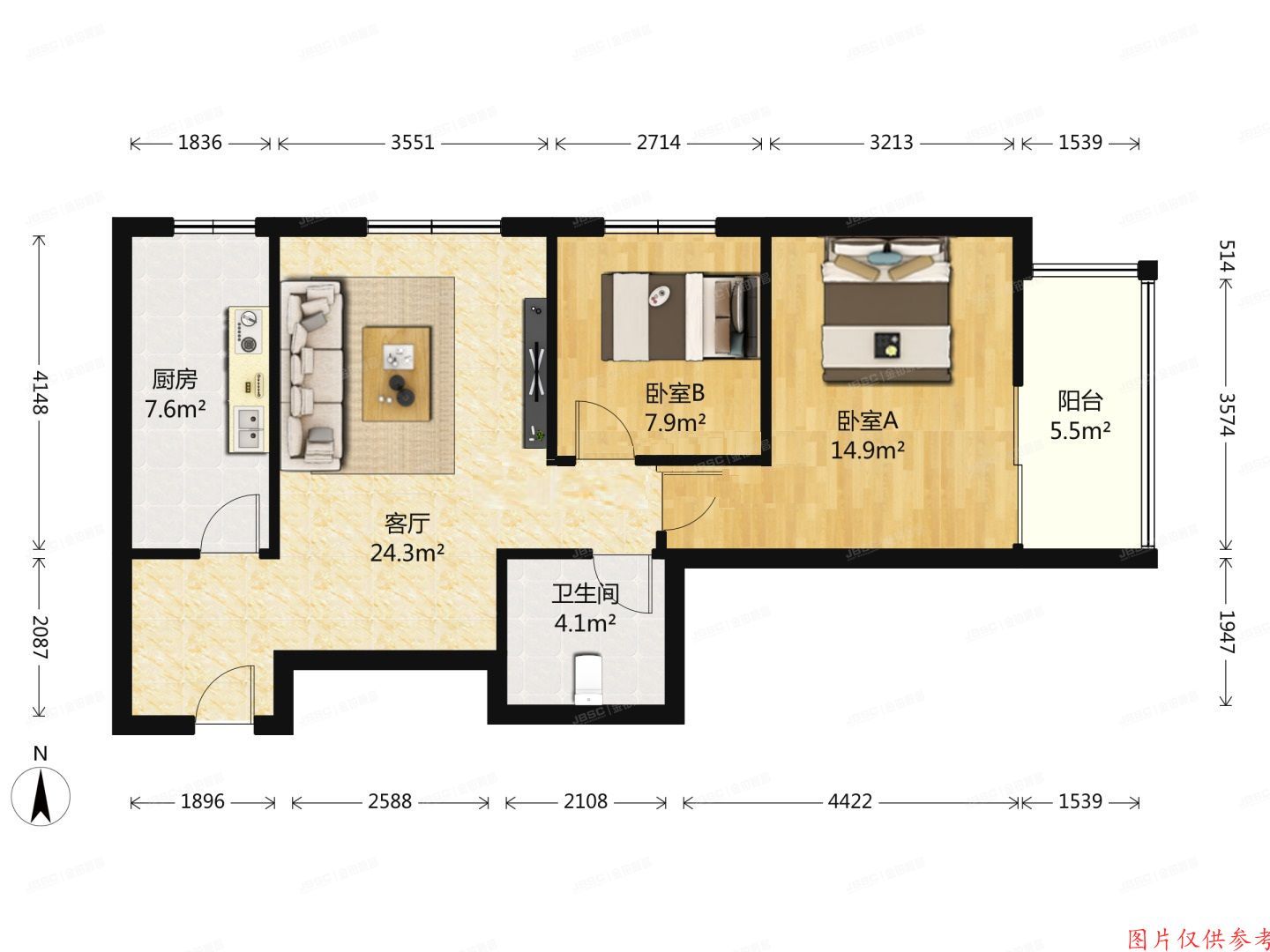 海淀区 增光路37号中海馥园1号楼19层5单元2201