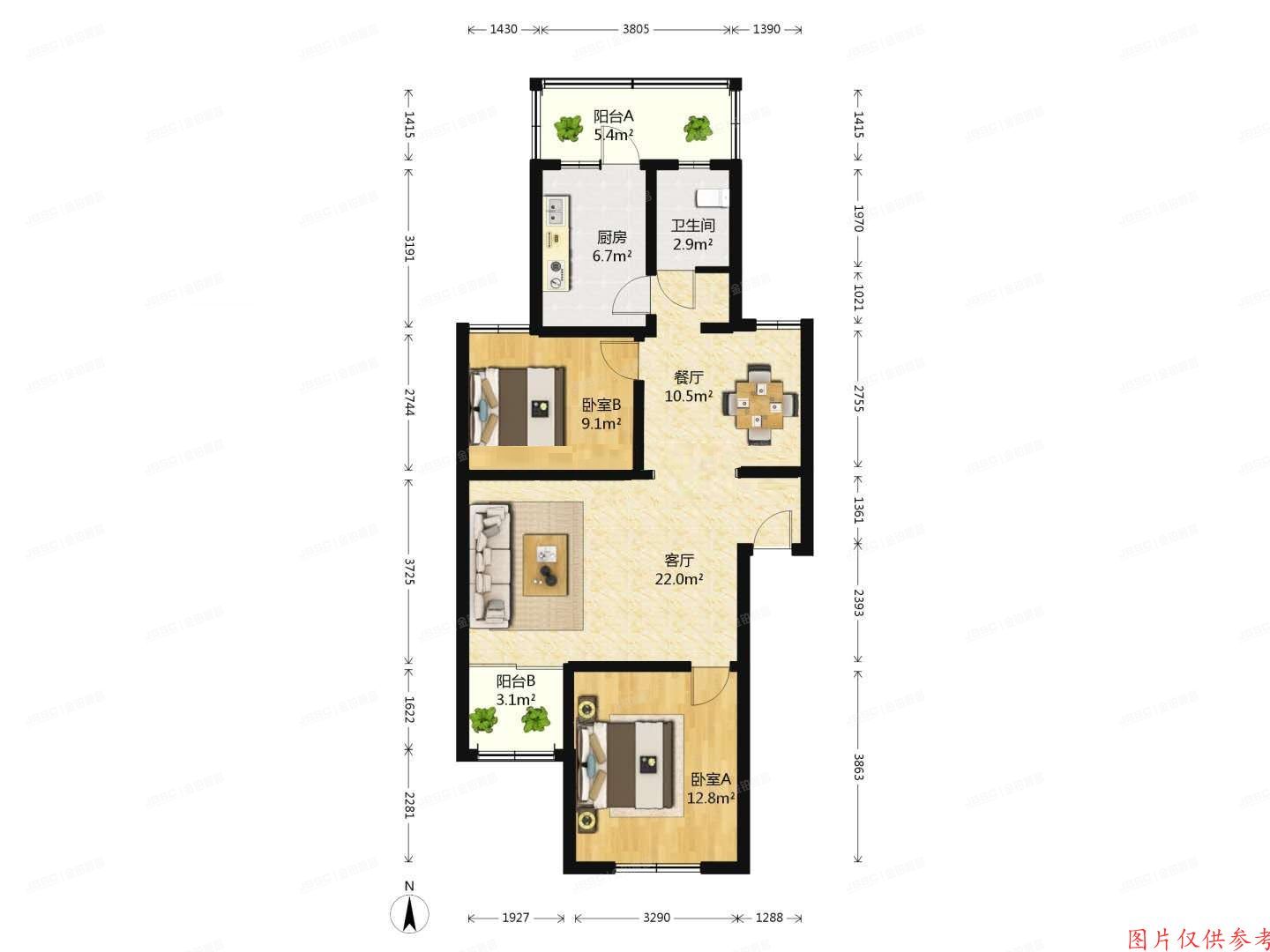 顺义区 天竺花园天泰1号楼2层4单元202