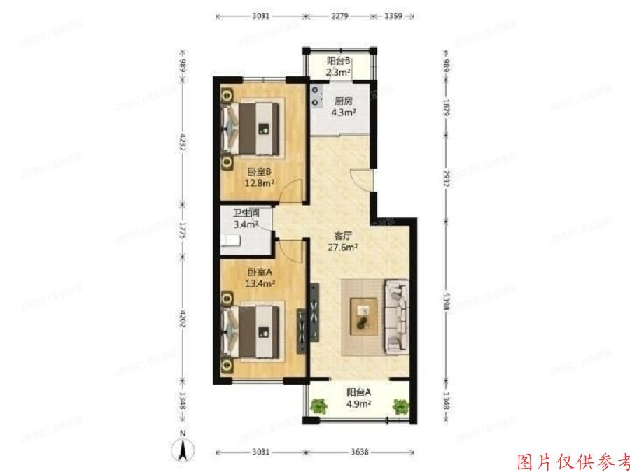 顺义区 港馨家园东区5号楼3层5单元302号