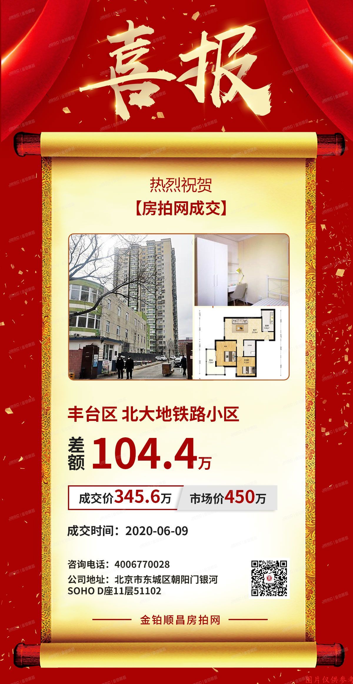 喜报 | 恭喜客户低于市场价104万成功拍下北大地铁路小区！