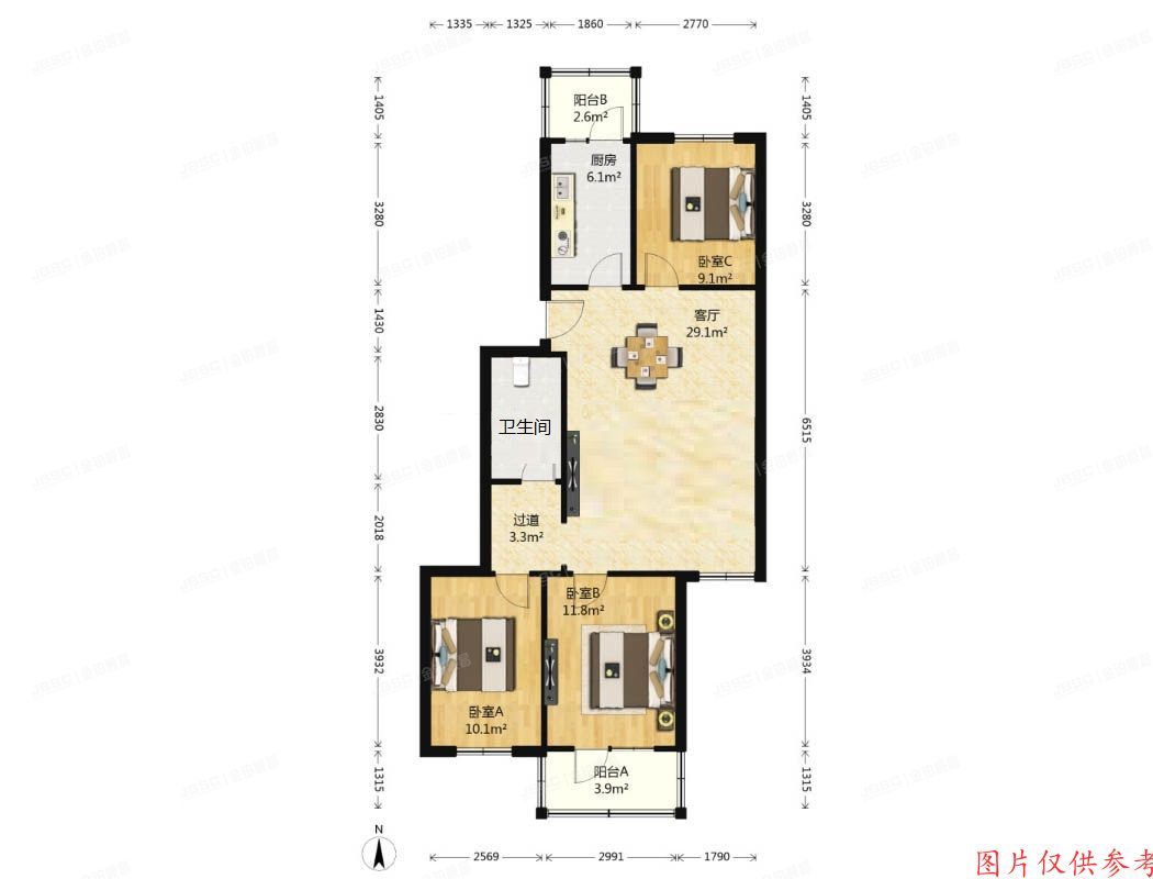 大兴区-亦庄镇 小康家园11号楼6层3单元602