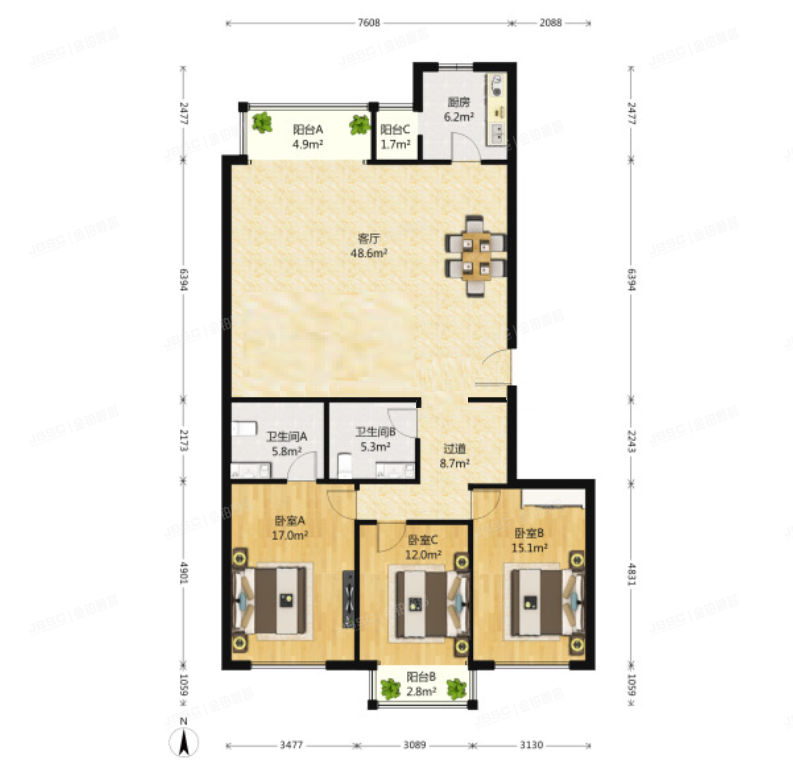 海淀区 蓝靛厂翠叠园9号楼2层6单元2J