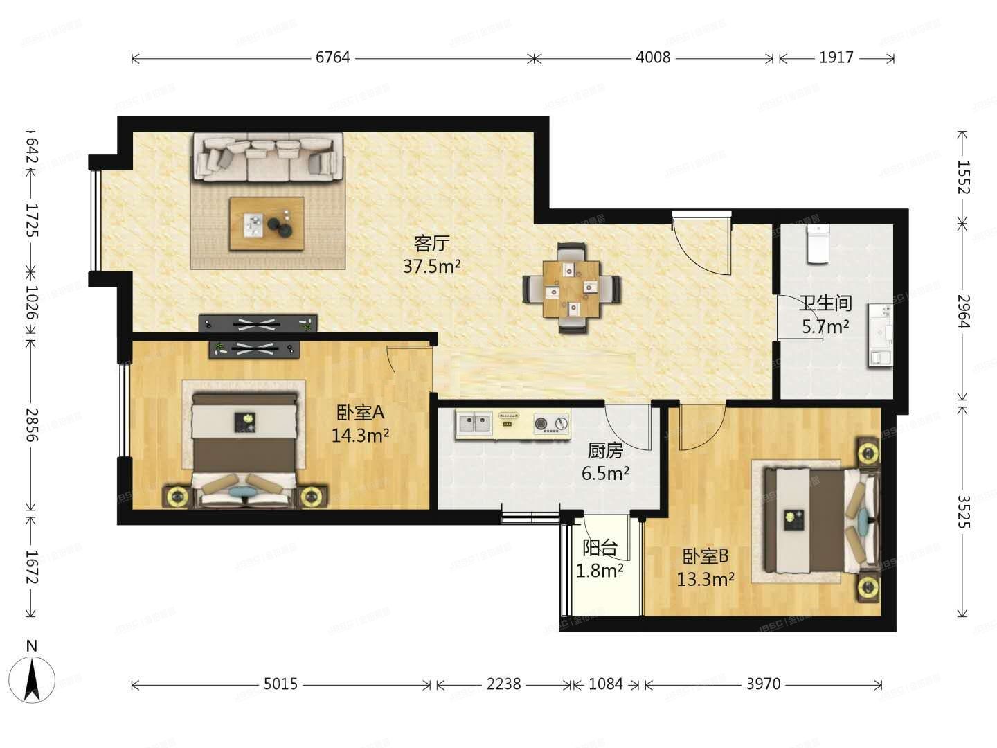 朝阳区 百子湾路32号院1号楼23层2711号（苹果社区）公寓