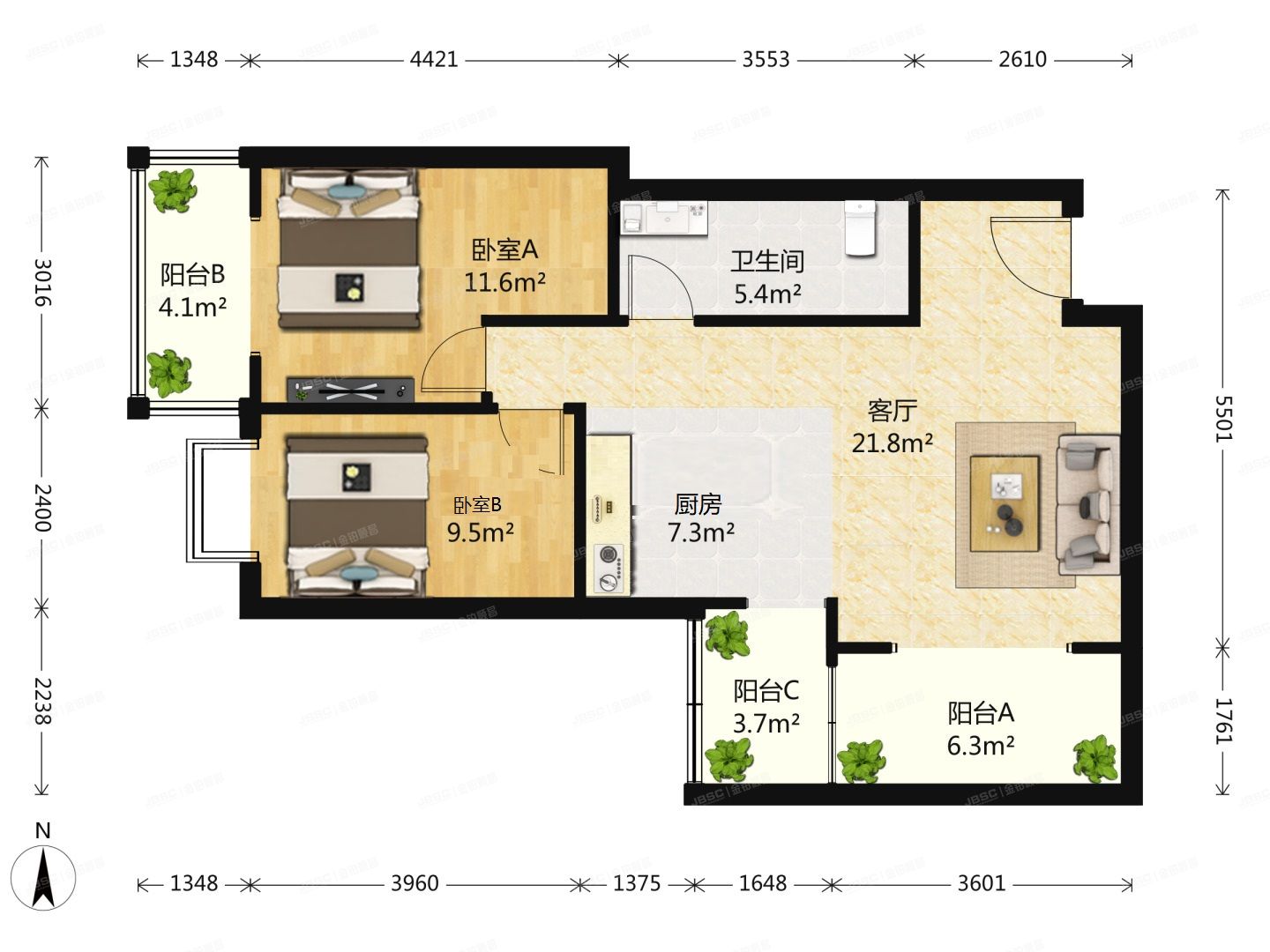 丰台区 政馨园三区7号楼3层311号