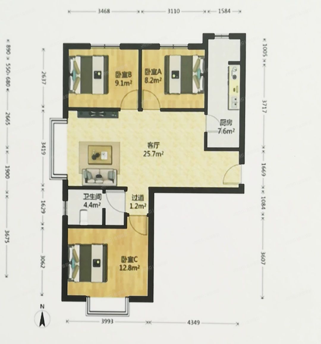 房山区 行宫西街2号院6号楼1层104（首创伊林郡小区）