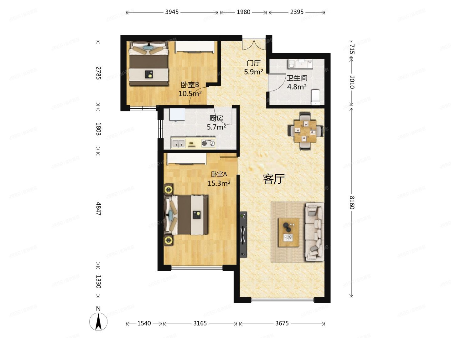 通州区 翠景北里34号楼26层2单元2603（玉兰湾）