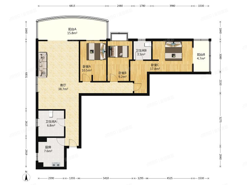 东城区 新中街18号院1号楼15层1501号（阳光都市）