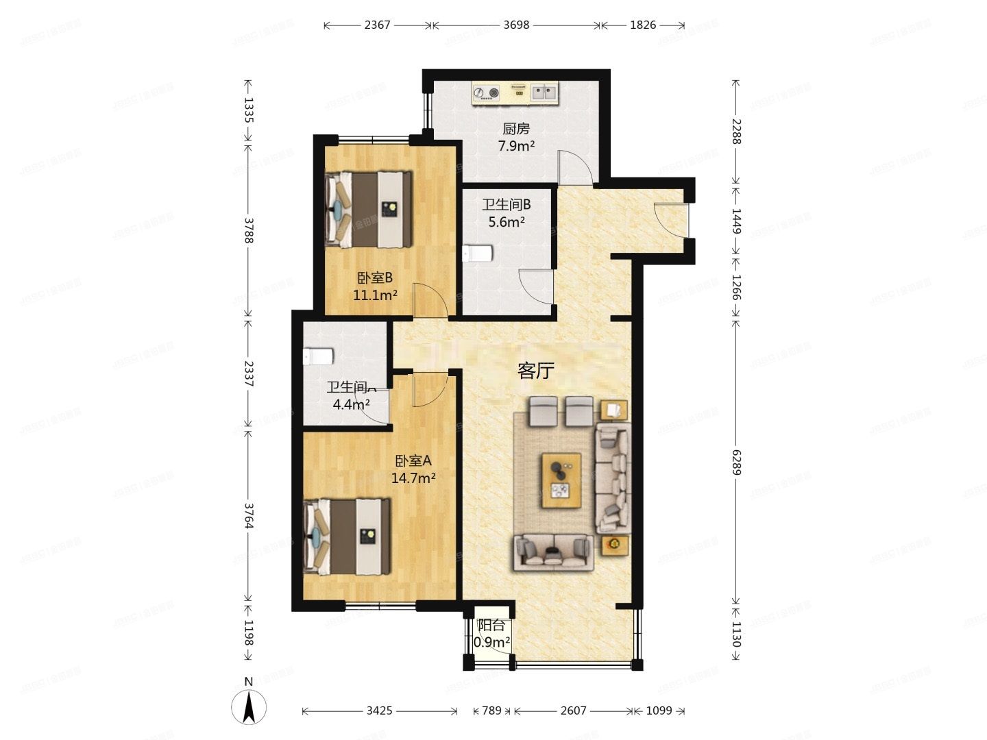 朝阳区 百子湾南二路78号院6号楼1单元205（A派公寓）