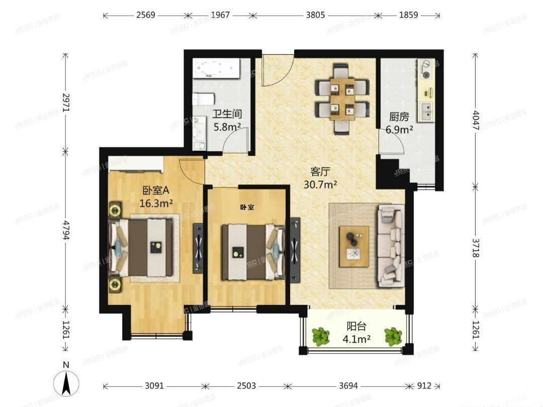 朝阳区 百子湾南二路78号院6号楼1单元203（A派公寓）