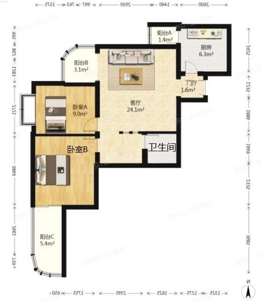 西城区 马连道南街1号院1号楼17层2004（依莲轩）