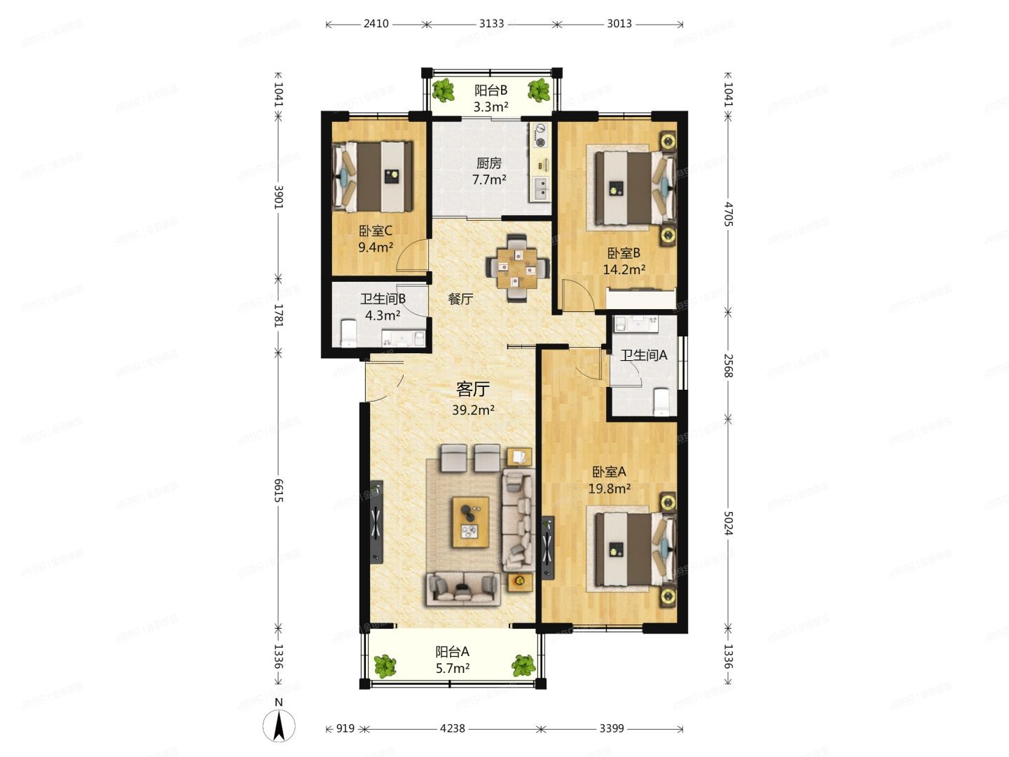 大兴区 福星花园1号楼1层2单元101室