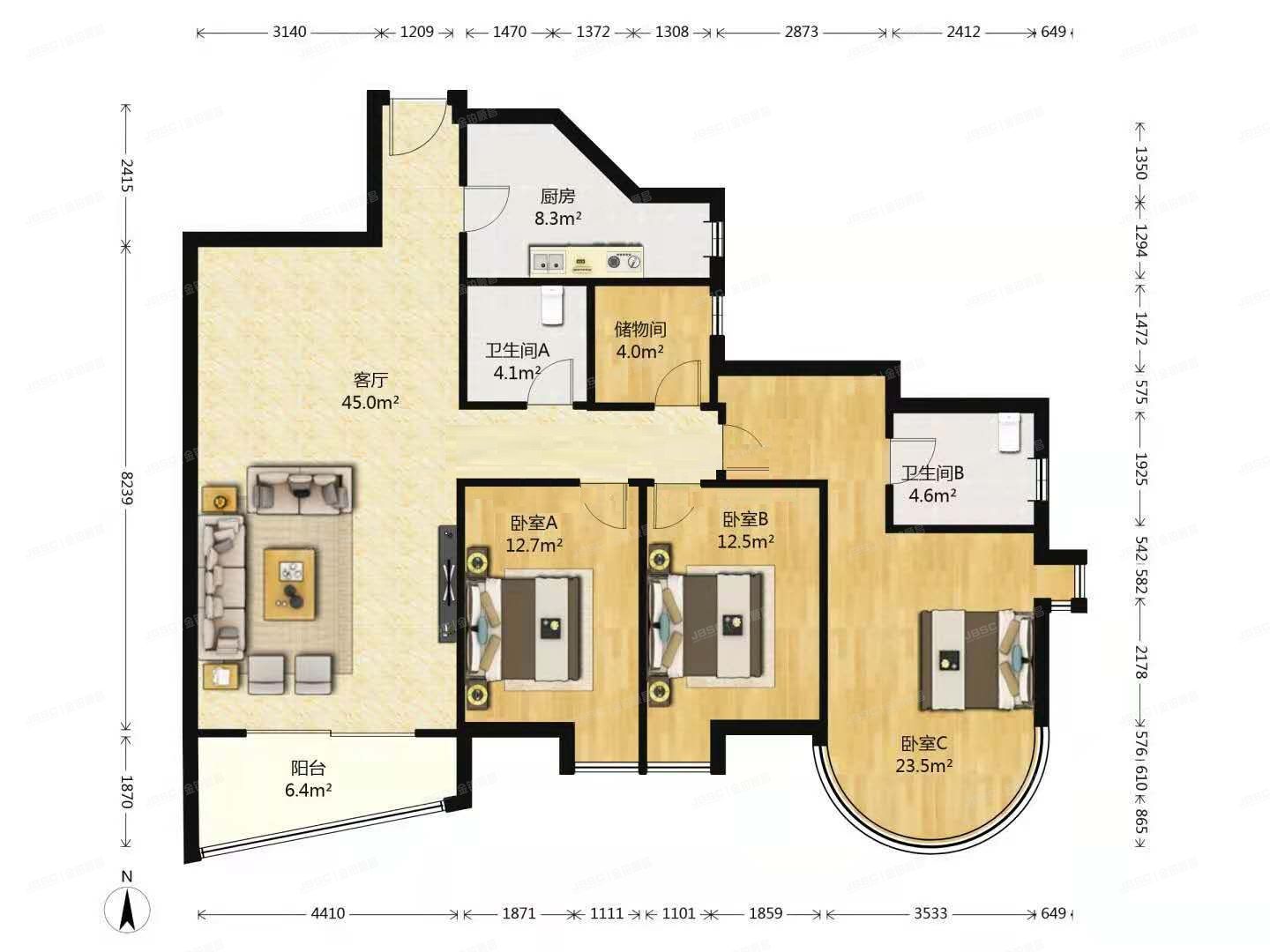 朝阳区 建国路18号11号楼22层2204号（珠江绿洲家园）