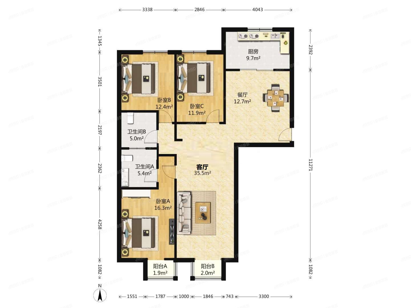 朝阳区 域清街2号院8号楼10层3单元1001（融域嘉园）