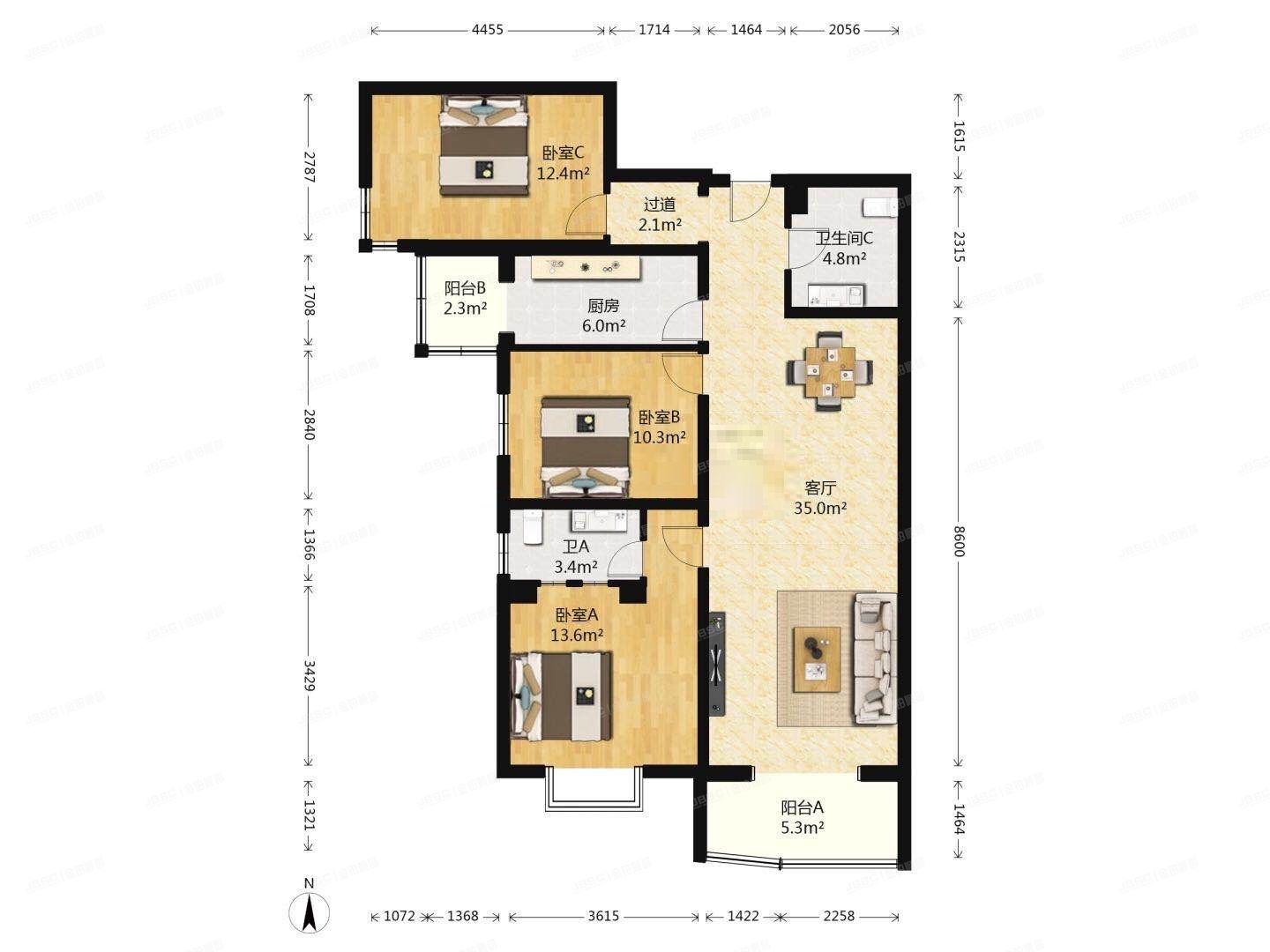丰台区 芳城东里1号楼3层3单元303（时代绿荫）