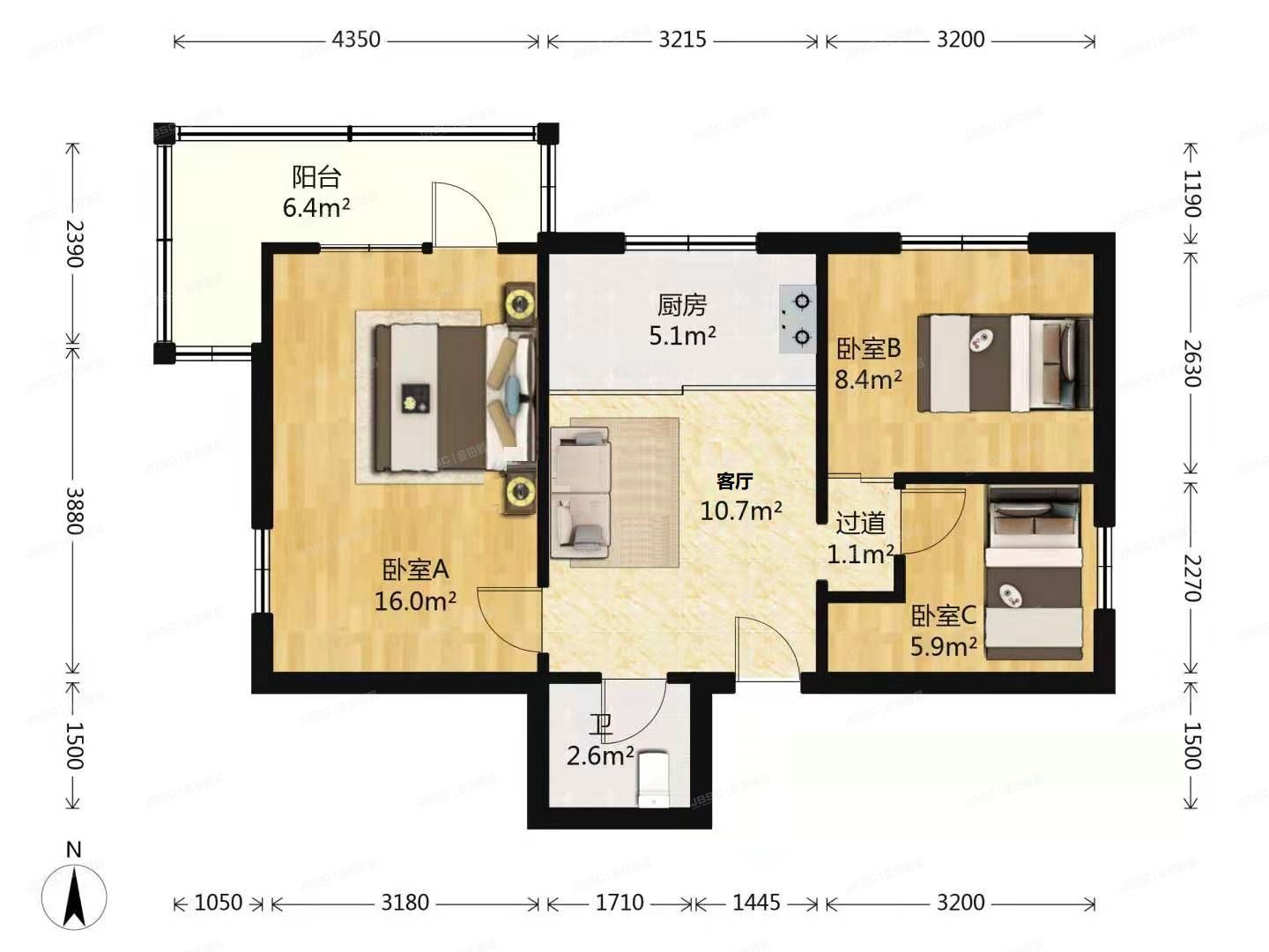 朝阳区 光熙门北里12号楼1708室（50%份额）