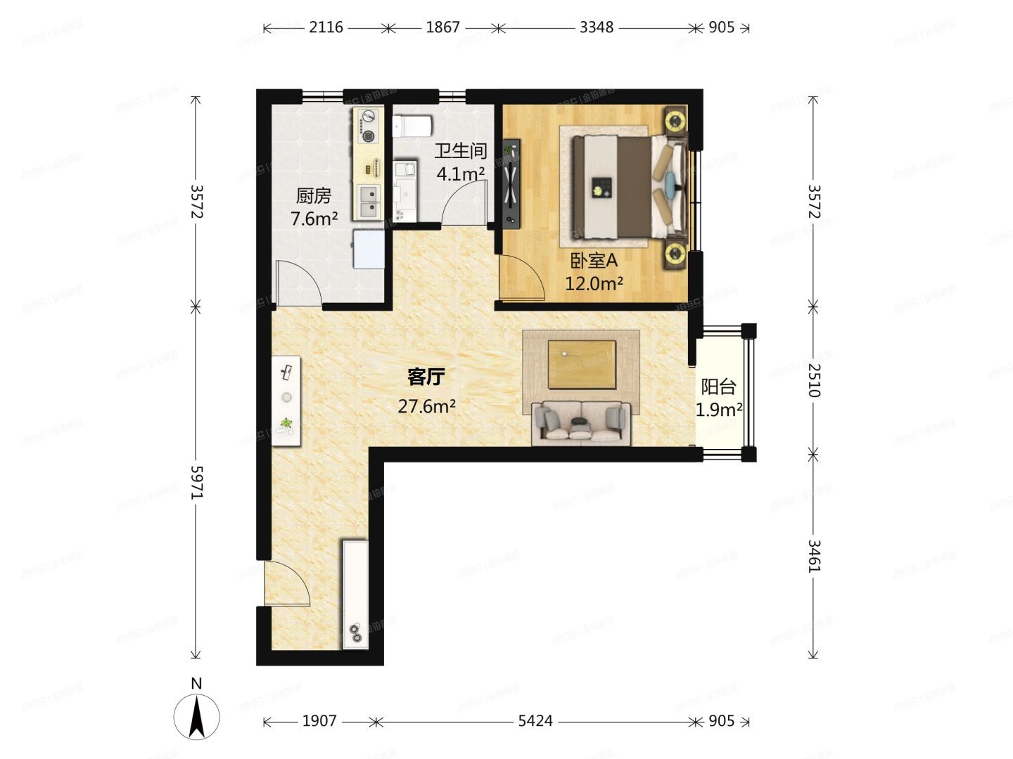 朝阳区 金蝉欢乐园2号院5号楼26层2单元2603（华侨城）