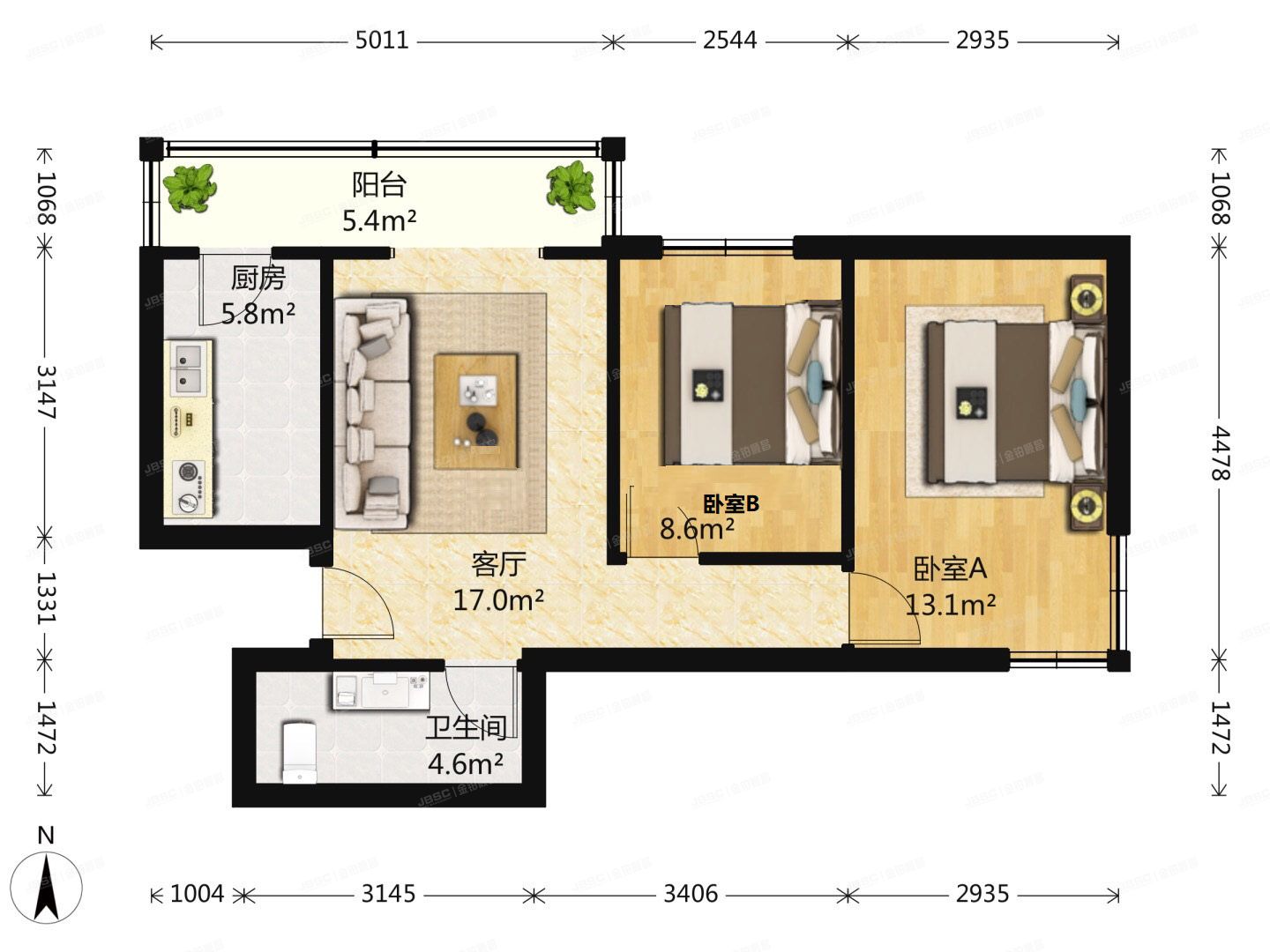 朝阳区 南湖中园223号楼15层1501室