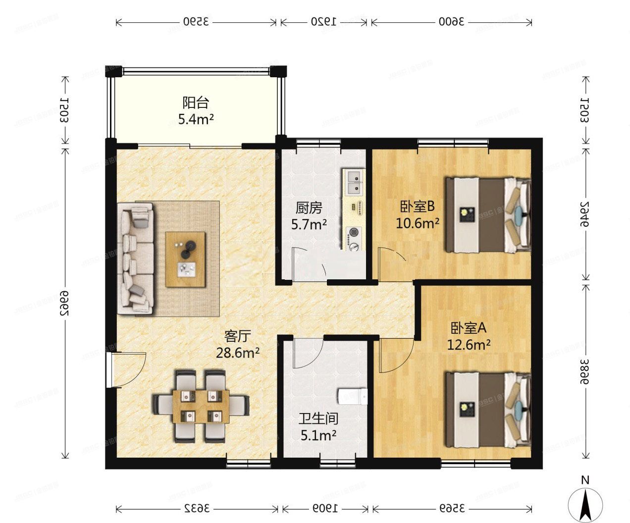 通州区 通胡大街5号26号楼1层164单元1B号（牡丹园）