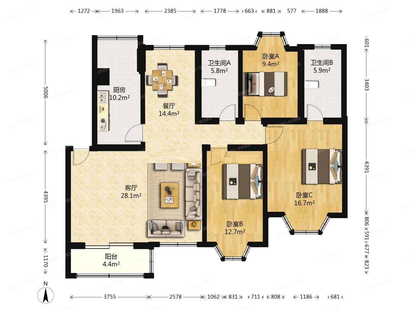 顺义区   天竺花园天祥2号楼4层一单元402