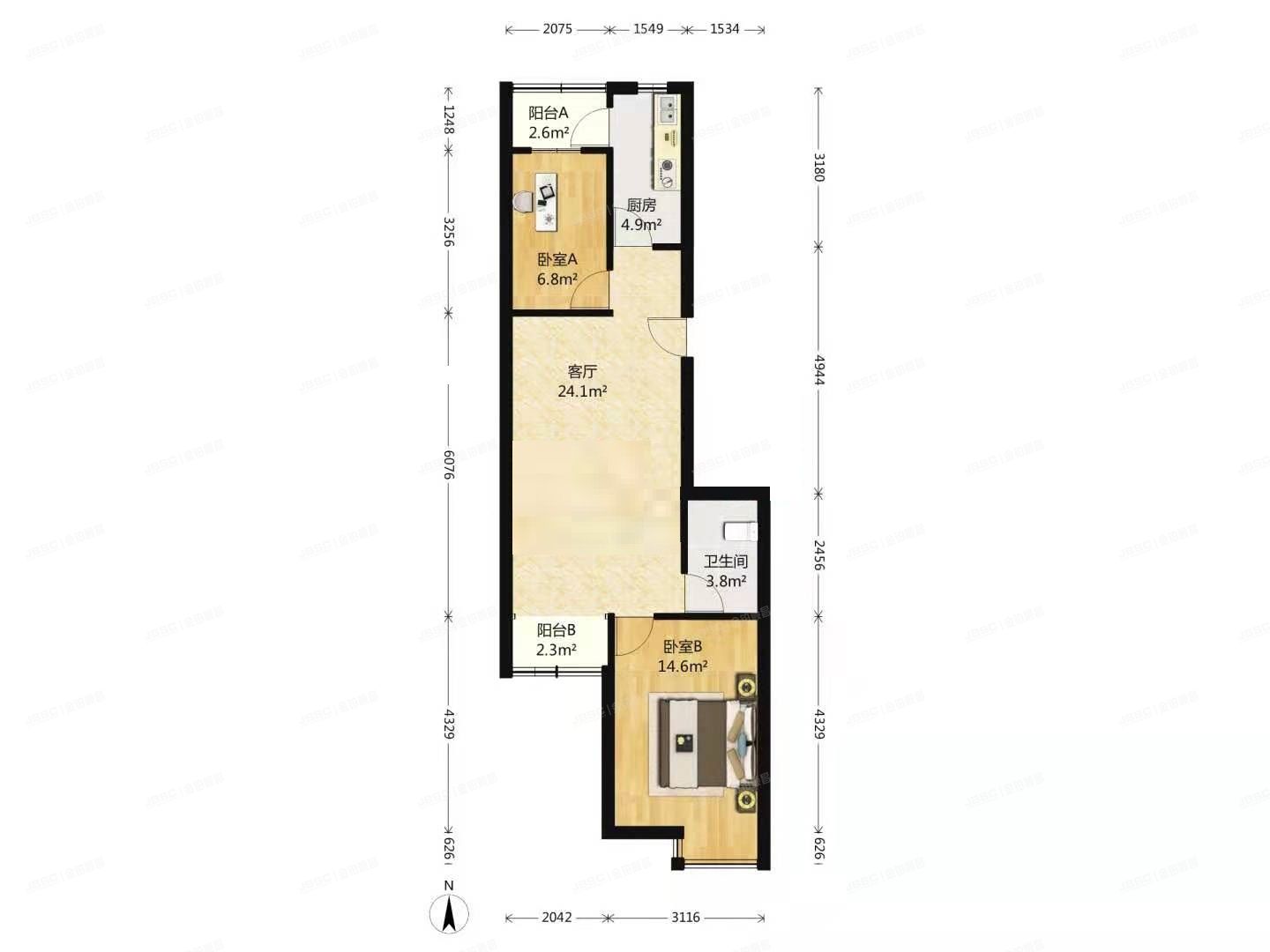 顺义区 双兴东区22号楼5层4单元502号（阳光水岸）